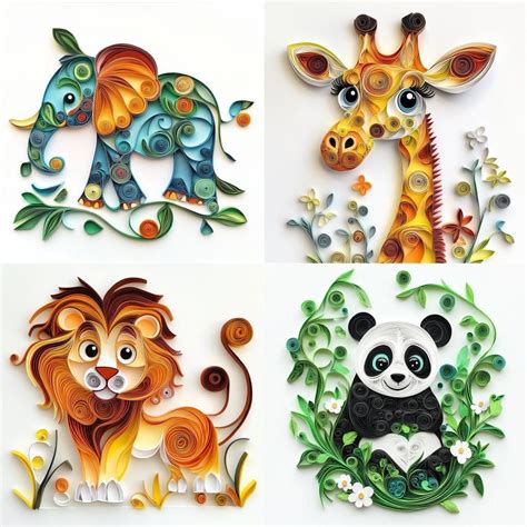 Animals Images Clipart Paper Quilling Art of 20 Pictures Instant Download - Etsy in 2025 | Paper ...