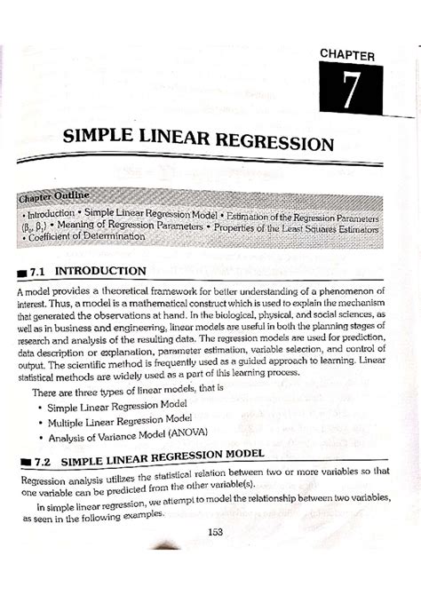 CHAPTER 7 SIMPLE LINEAR REGRESSION - Key Concepts and Insights - Studocu