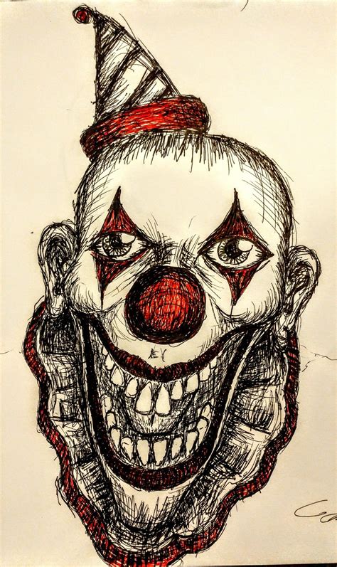 Horror Clown Drawing