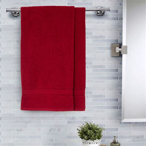 Buy Inhouse by Maspar Eddie Red Solid 450GSM Cotton Medium Towel Set Online
