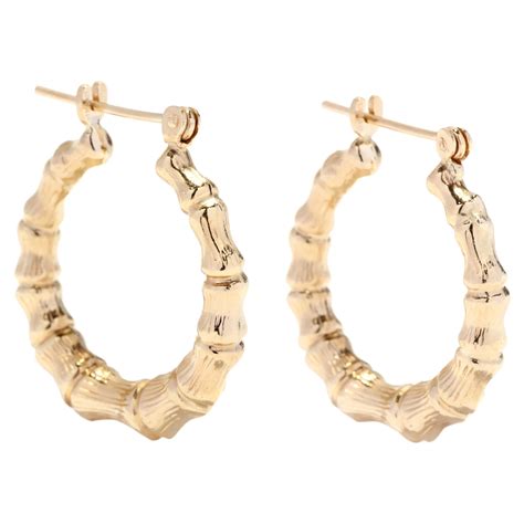 14K Yellow Gold Small Hoop Earrings at 1stDibs