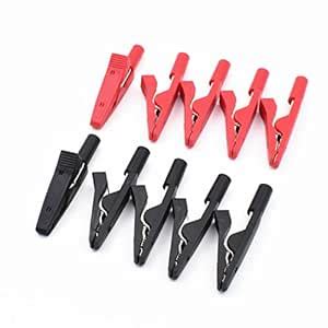 10Pcs Red and Black Insulated Safety Multimeter Test Leads Alligator ...