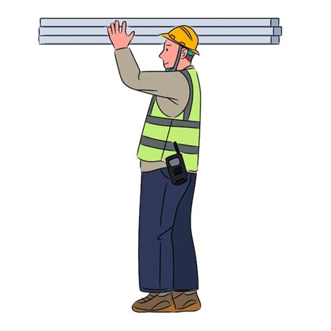 A drawing of a man with a large metal object on his head | Premium Vector