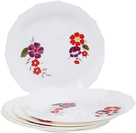 Buy Cutting EDGE Round Serrated Edges Dinner Plates with Floral Printed ...