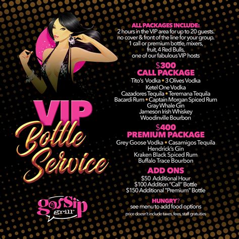 VIP Bottle Service - Gossip Grill