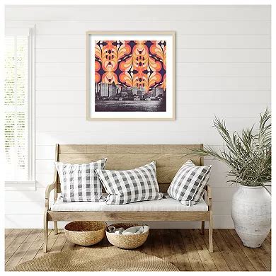 Colorful Sky Above New York By Bodflorent Wood Framed Wall Art Print