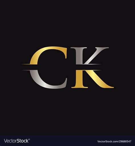 Initial ck letter logo with creative modern Vector Image