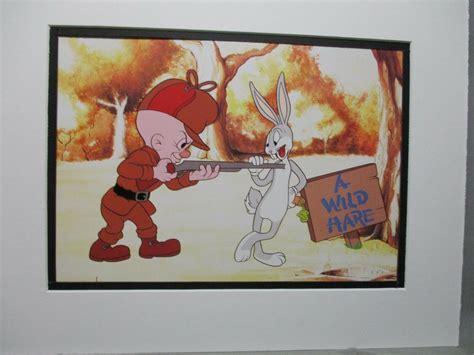 Elmer Fudd with gun Bugs Bunny in Cartoon Wild Hare Looney Tunes Color ...