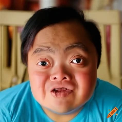 Indonesian man with down syndrome on Craiyon