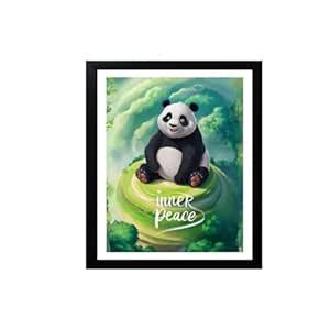 Hola Homes! Inner Peace Panda Poster, Animal Printed Framed Poster ...
