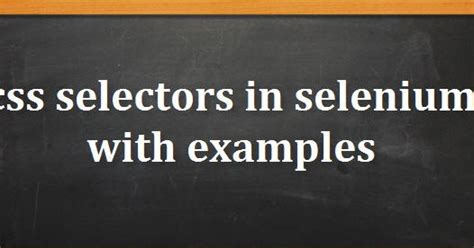 Image result for Selenium CSS Selector Java