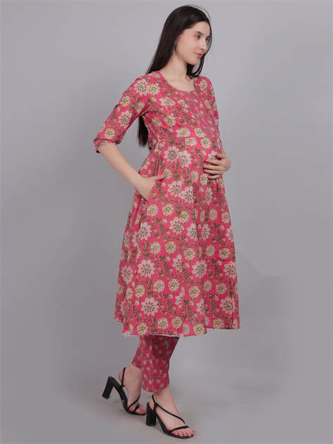 Pure Cotton Maternity Kurta Set with Dupatta | Pure Cotton Maternity S