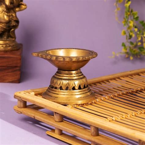 Elegant Antique Brass Single Deepak| Puja Essentials |Handmade Brass ...