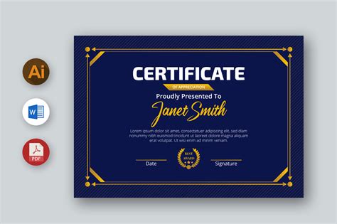 MS Word Certificate Template, Ai, PDF Graphic by inpixell.studio ...
