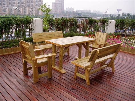 户外实木桌椅休闲套椅防腐木桌椅阳台花园庭院桌组合三五件套公园-阿里巴巴