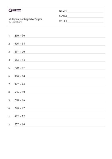 50+ One-Digit Multiplication worksheets for 8th Class on Quizizz | Free ...