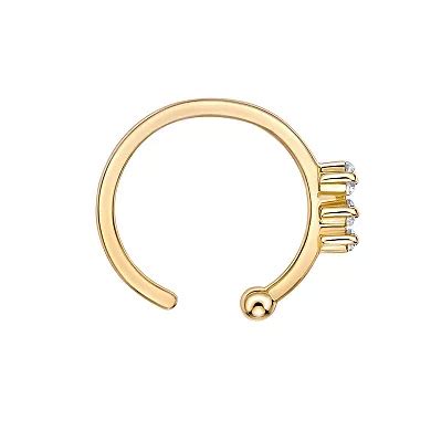 Lila Moon 14k Gold Cubic Zirconia Open Nose Ring
