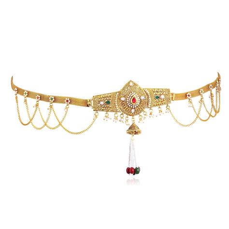 Buy Bhumi Creation Brass Goldplated Faux Emerald, Ruby, American ...