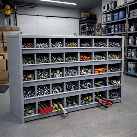 ALIJA Industrial Metal Compartment Storage Rack for Screws, Nuts ...