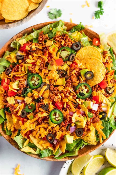 Seriously THE BEST Ground Beef Taco Salad With Dressing