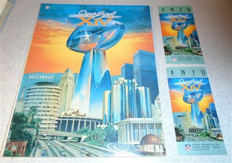 Original 2x 1980 Super Bowl XIV Ticket Stubs Los Angeles Rams Pittsburg ...