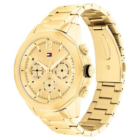 Buy Online Tommy Hilfiger Gold Dial Golden Stainless Steel Strap Watch ...