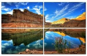 Nature 4 Panel Wall Art Painting With UV Coating 36x24 inches on 4mm ...