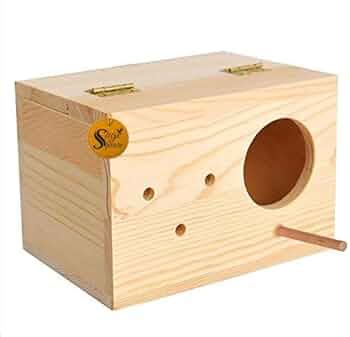 Sage Square Jumbo Size Natural Wood Mountable Nest Cum Breeding Box ...