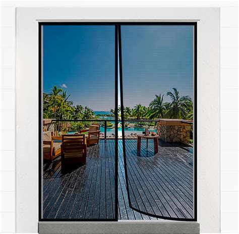 Magnetic Screen Door for 72"x80" French Door, Durable Fiberglass Double ...
