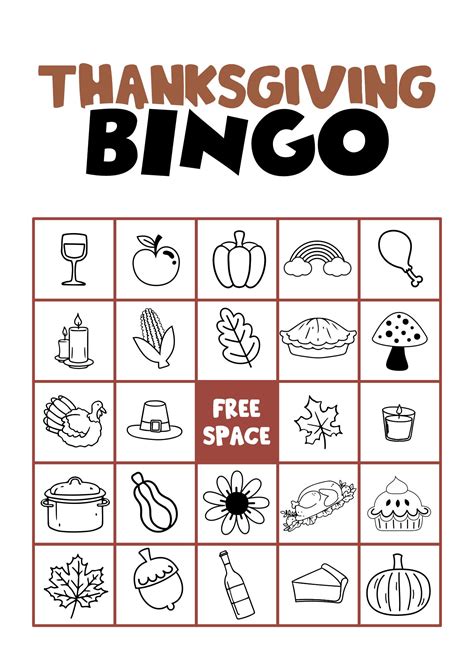 Bingo Thanksgiving Game
