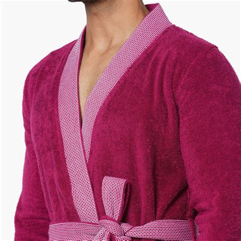 Buy Spaces Medium Size Hygro Violet Textured Cotton Adult Bathrobe from ...