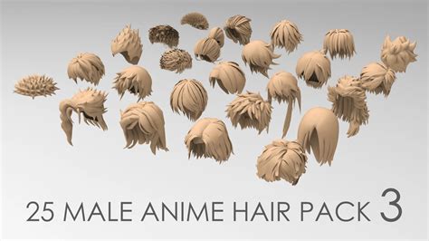25 male anime hair pack 3 - FlippedNormals