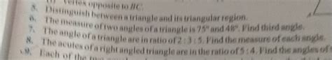 * opposite to #C8. Distinguish between a triangle and its triangular reg..