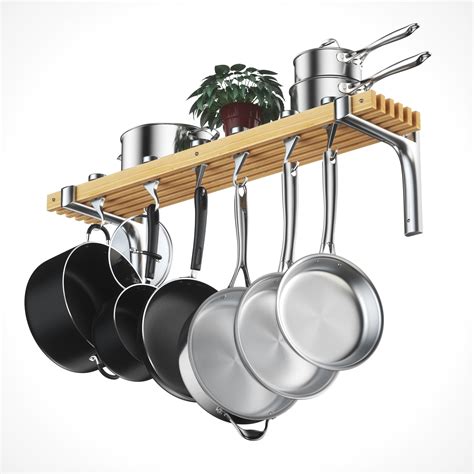 Rebrilliant Cooks Standard 36-inch Wall Mounted Wooden Pot Rack ...