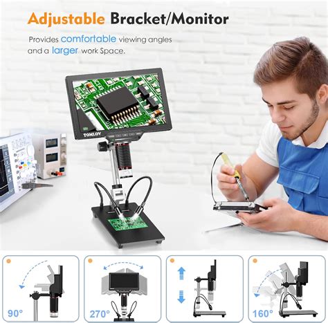 Buy TOMLOV DM202 HDMI Digital Microscope,10.1 Inch LCD Microscope,16MP ...