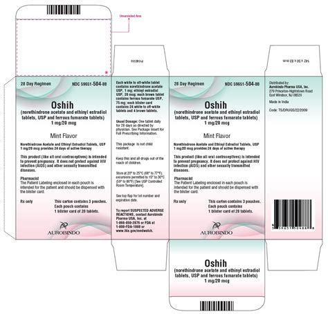 DailyMed - OSHIH- norethindrone acetate and ethinyl estradiol and ferrous fumarate kit