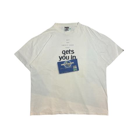 【D186】90s ONEITA UNIVERSAL STUDIOS Credit card T-sh white X-large 1990 ...