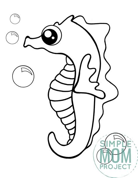 Free Printable Seahorse Coloring Page - Simple Mom Project