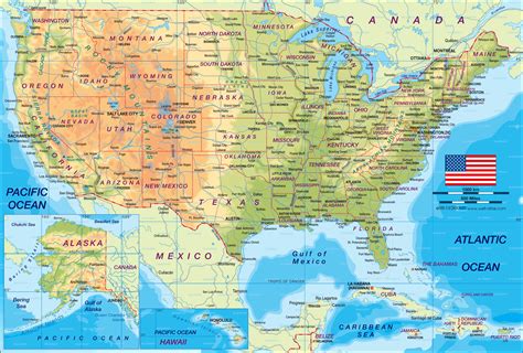 Map of United States (the USA) (General Map / Region of the World ...