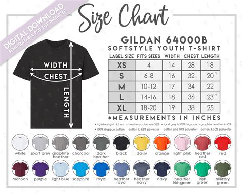 Gildan T Shirts Size Chart For Youth - SizeChartShirt.com