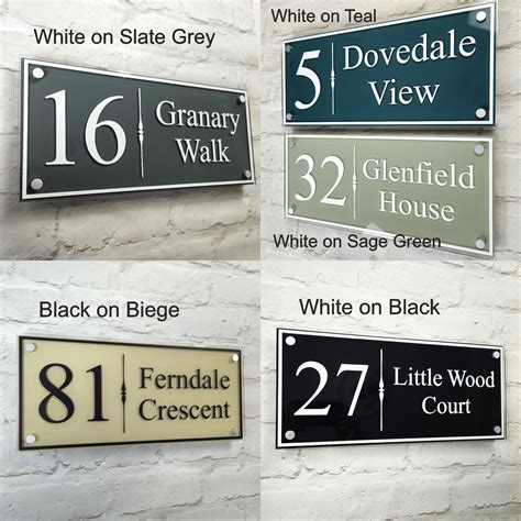 Large Traditional House Number Sign or Address Plaque with Border ...