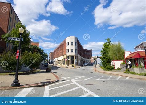 Pawtucket Historic Town Center Aerial View, Rhode Island, USA Stock ...