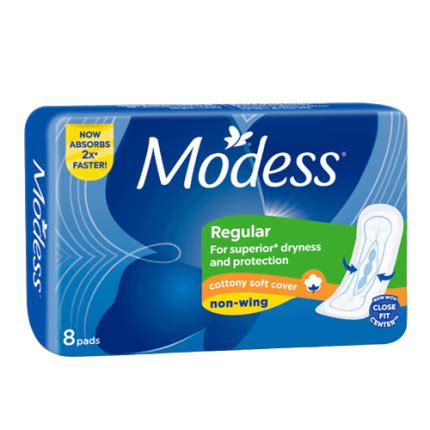 فوط صحية عادية ناعمة قطنية من موديس بدون أجنحة Modess Cottony Soft Regular Pads Without Wings