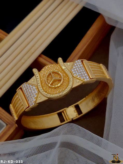 Superior Diamond Kada Mercedes Logo For Men KD-033 – Rudraksh Art Jewellery