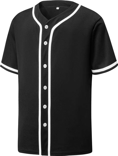 Amazon.com: YWIES Mens Button Down Plain Baseball Jersey, Blank ...