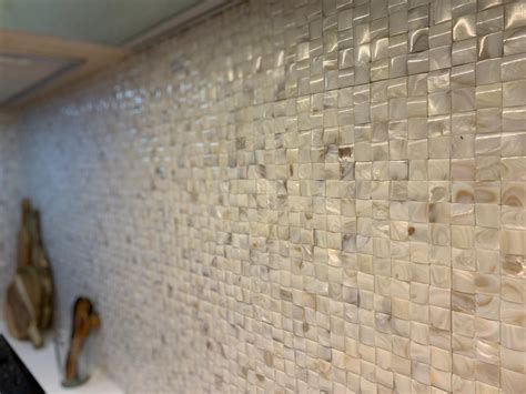 Handmade Convex Serene Groutless Mother of Pearl Mosaic Tile for ...