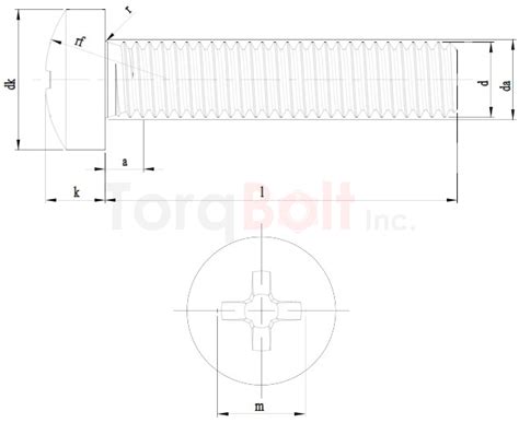 DIN 7985H Phillips Pan Machine Screws Dimensions Standards Specifications