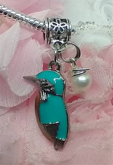 Colorful BIRD with pearl charm BIRD fits Pandora Charm | Etsy