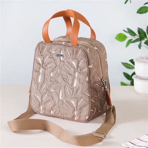 Insulated Tiffin Bag For Office Beige Online - Premium Lunch Bag | Nestasia
