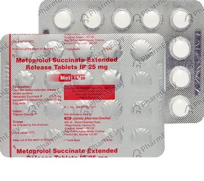मेट एक्सल 25 टैबलेट (Met Xl 25 in Hindi) : उपयोग, साइड-इफेक्ट्स, खुराक ...
